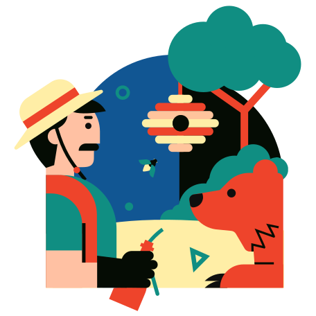 An unexpected meeting Illustration in PNG, SVG