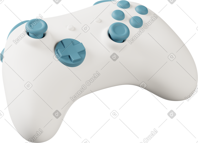 3D white gamepad PNG, SVG