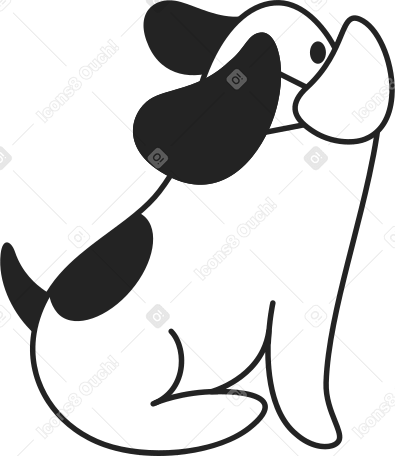 dog with mask Illustration in PNG, SVG