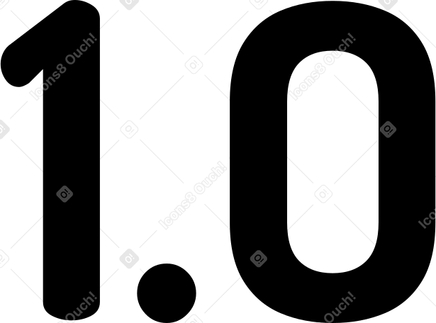 One point zero Illustration in PNG, SVG
