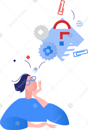 thinking Illustration in PNG, SVG