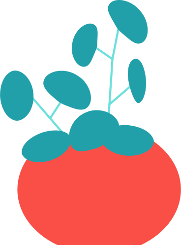 Blume mit runden blättern in einem topf PNG, SVG