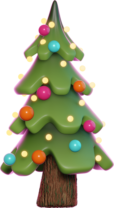 christmas tree with decorations PNG, SVG