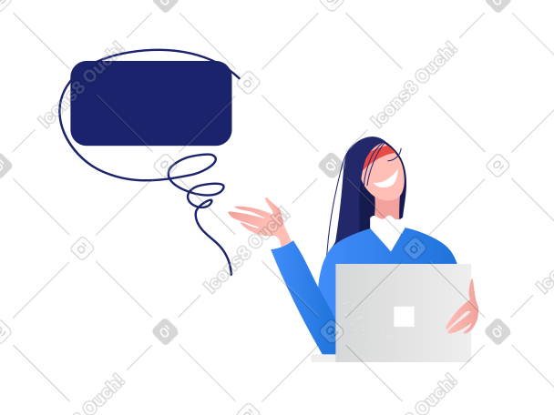 提供在线咨询或建议的女性 PNG, SVG