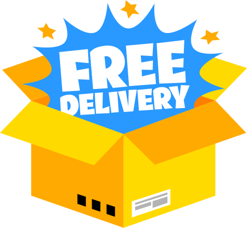lettering free delivery in box Illustration in PNG, SVG