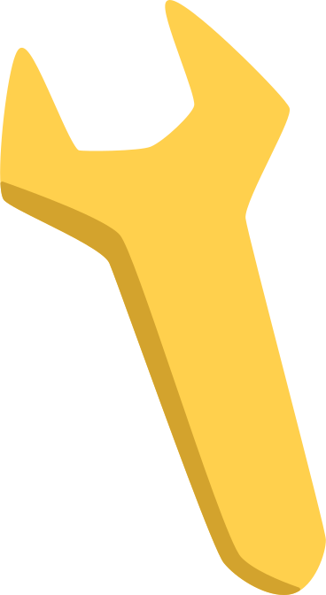 yellow wrench PNG, SVG