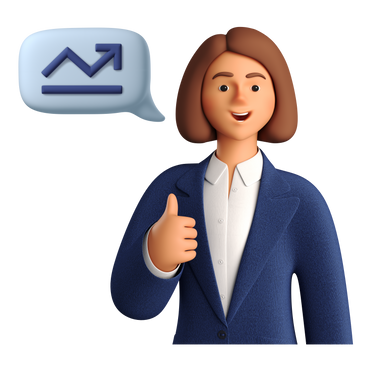 Businesswoman is satisfied with business statistics PNG, SVG
