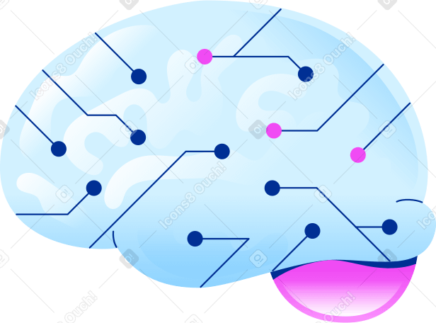 brain cyber Illustration in PNG, SVG