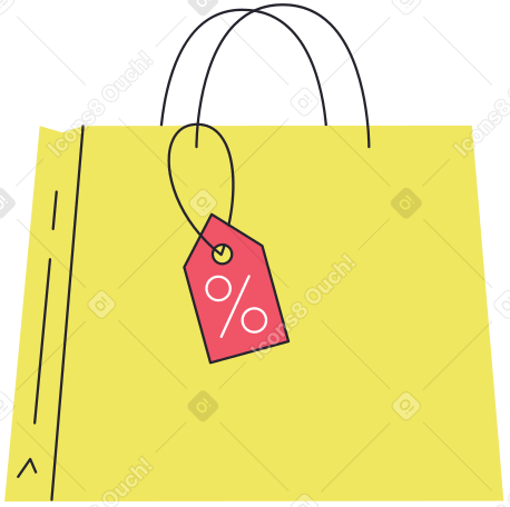 bag with discounts paper PNG, SVG
