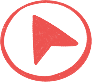 red navigator arrow in a circle PNG, SVG