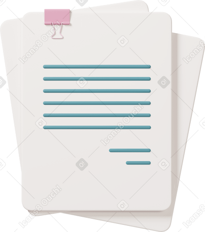 3D sheets of documents PNG, SVG