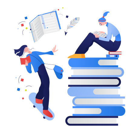 Reading of books Illustration in PNG, SVG