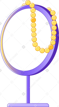 mirror with beads PNG, SVG