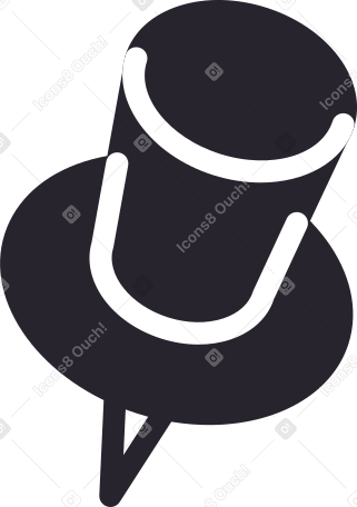 black pushpin nail Illustration in PNG, SVG
