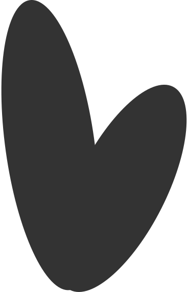Two black oval leaves PNG、SVG
