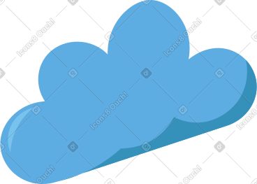 Blue fluffy cloud PNG, SVG