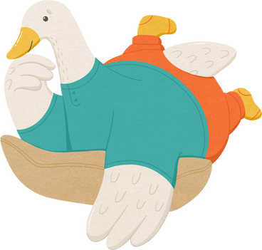 goose lies relaxed on its stomach PNG, SVG