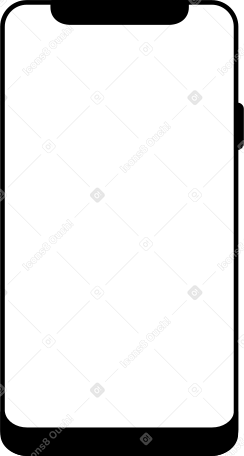 big white mobile phone with button Illustration in PNG, SVG