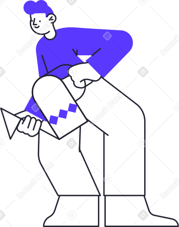 man with watering can Illustration in PNG, SVG