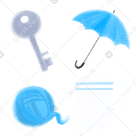 Graue und blaue objekte PNG, SVG