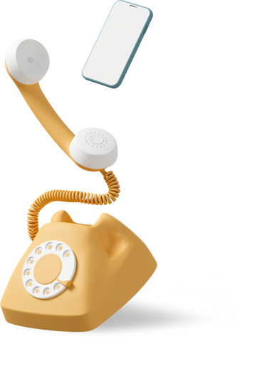 retro phone and smartphone flying PNG, SVG