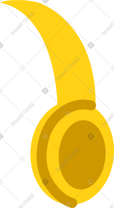 Yellow headphones PNG, SVG