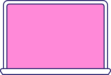 open white laptop with pink screen PNG, SVG