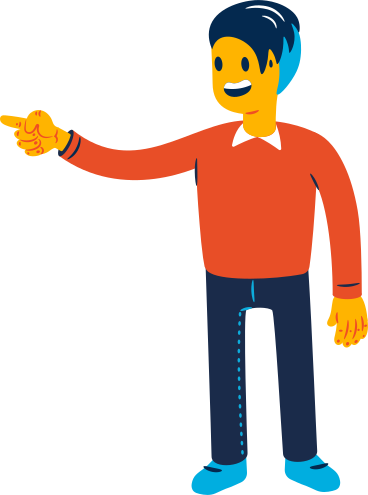 man pointing a finger from behind the front PNG, SVG