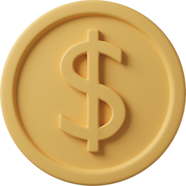 Yellow dollar coin PNG, SVG
