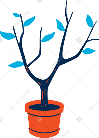 árvore em vaso de flores PNG, SVG