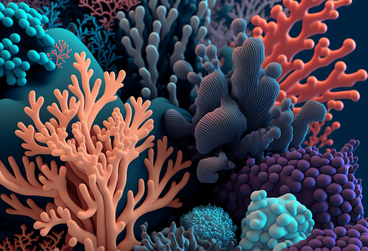 3D different colored corals background PNG, SVG