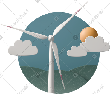 Wind turbine eco technology PNG, SVG