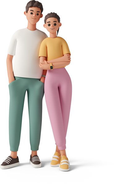 full length of young couple PNG, SVG
