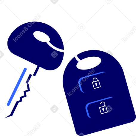 car keys with alarm Illustration in PNG, SVG
