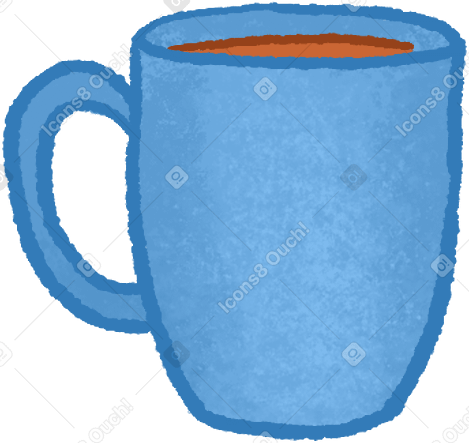 blue mug PNG, SVG