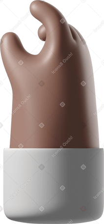 3D Pinching brown skin hand Illustration in PNG, SVG