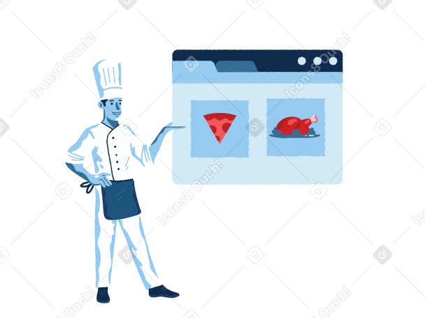 Online restaurant menu Illustration in PNG, SVG