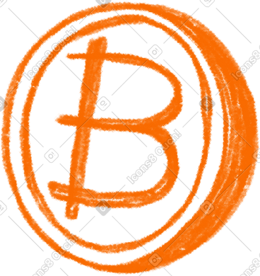 Bitcoin orange coin PNG, SVG