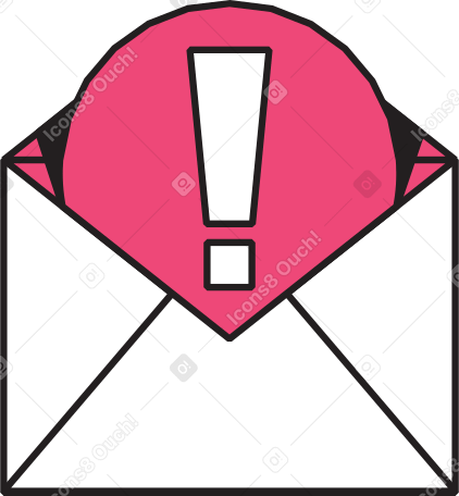exclamation point envelope Illustration in PNG, SVG
