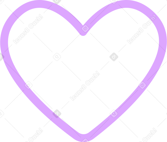 light purple linear heart Illustration in PNG, SVG