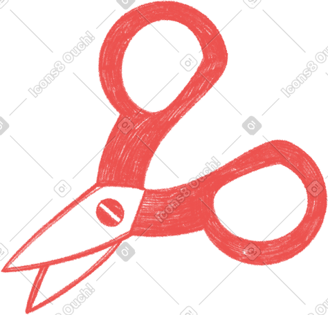 red children's scissors PNG, SVG