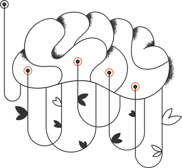 brain with electrodes and leaves PNG, SVG
