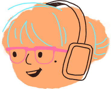 Young woman with headphones в PNG, SVG