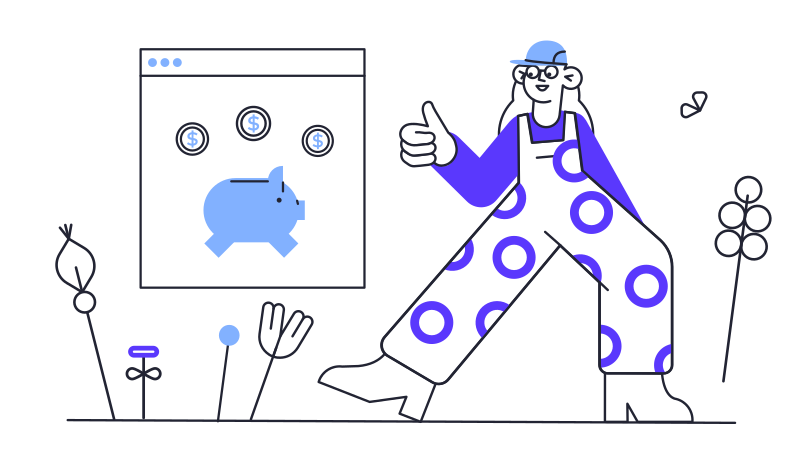 Savings Illustration in PNG, SVG