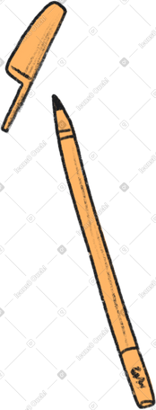 yellow pen with cap PNG, SVG