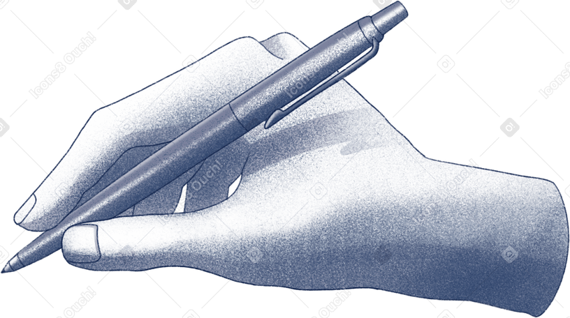 hand with a pen Illustration in PNG, SVG