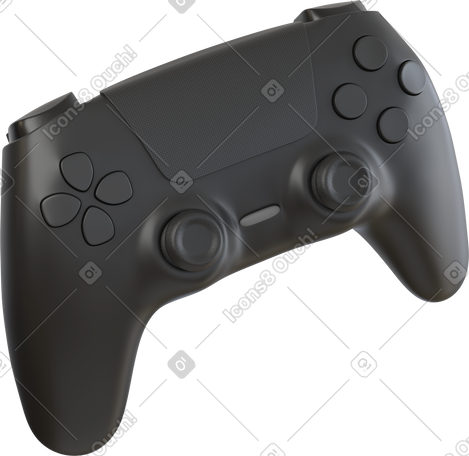 3D black controller side view PNG, SVG