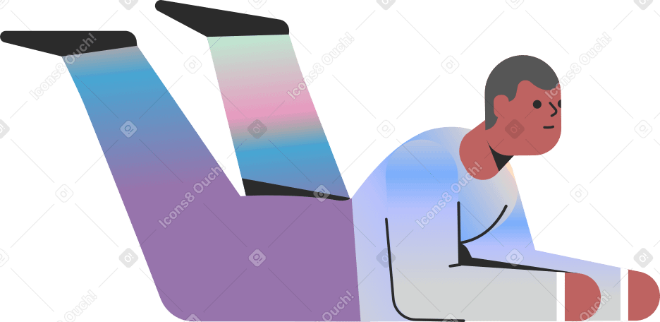 man lying on stomach PNG, SVG