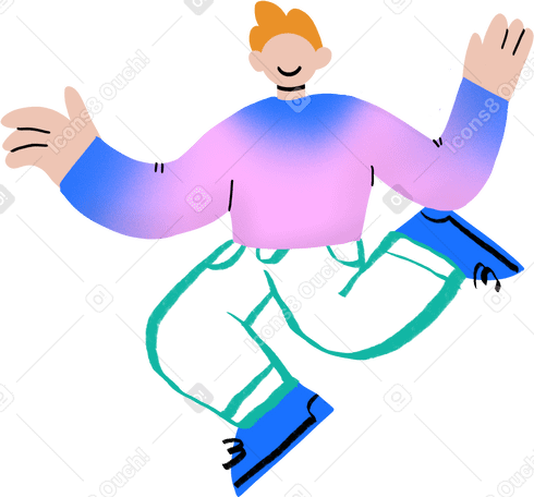 ginger guy jumping PNG、SVG