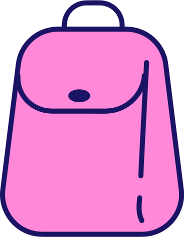 pink backpack PNG, SVG